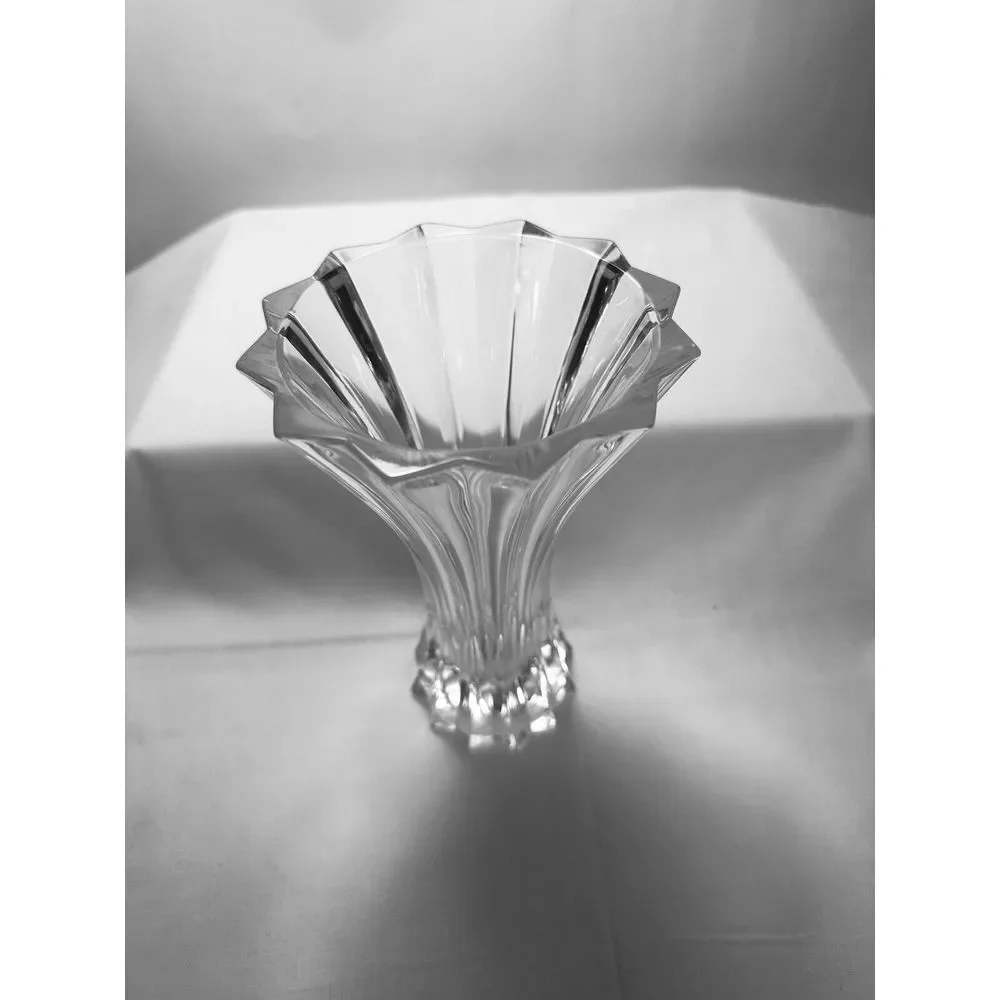 Riedel Accents Vivant Tyrol Crystal Fluted Vase Germany Signed Heavy 7